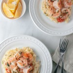 Basil Shrimp with Lemon, Feta, and Orzo | tamingofthespoon.com