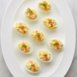 Smoked Salmon Deviled Eggs | tamingofthespoon.com