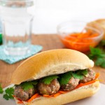 Vietnamese Meatball Banh Mi Sandwich | tamingofthespoon.com