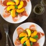 Warm Peach and Prosciutto Salad | tamingofthespoon.com