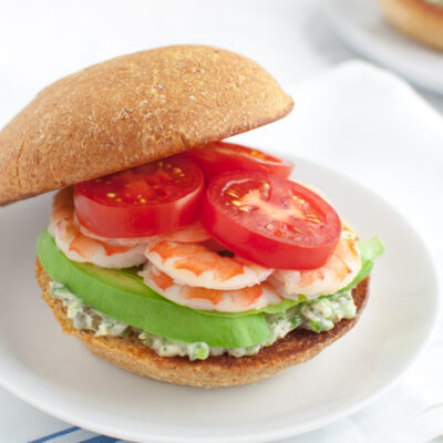 Shrimp Sandwich with Tarragon-Caper Mayonnaise | tamingofthespoon.com