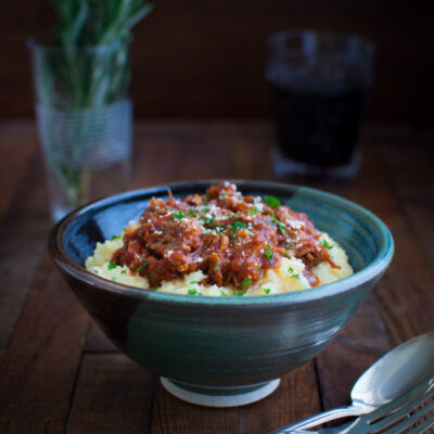 Pork Ragu with Polenta | tamingofthespoon.com