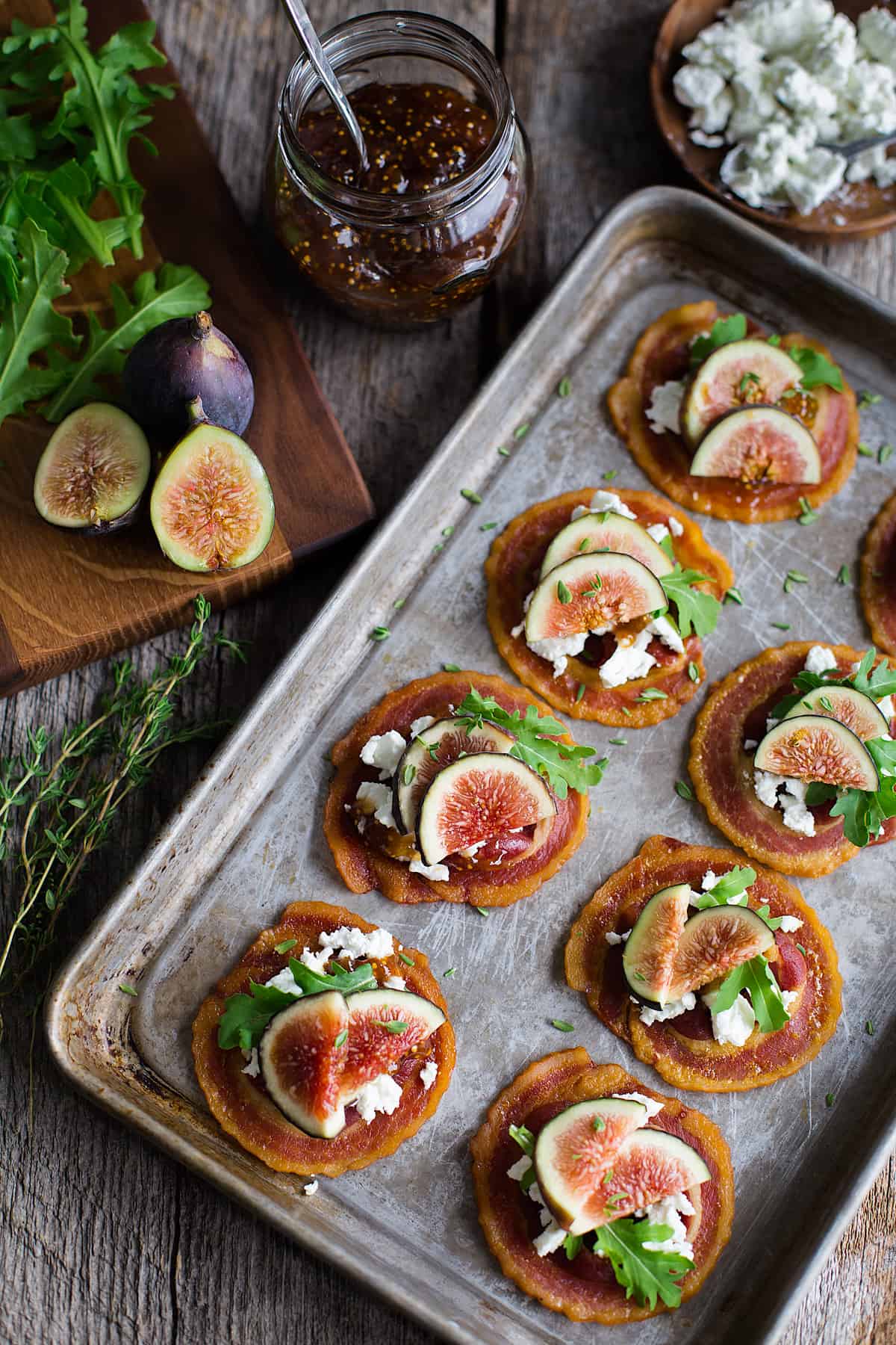 Pancetta Crisps with Goat Cheese and Figs - Taming of the Spoon