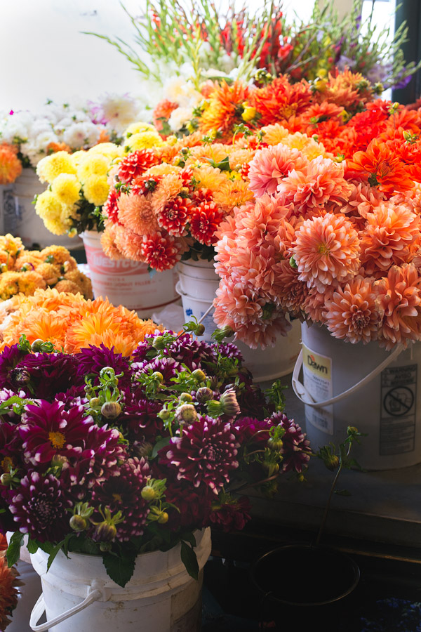 Flowers at Pike Place Market in Seattle.