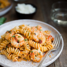 Pasta with Shrimp and Feta in Tomato Cream Sauce-image