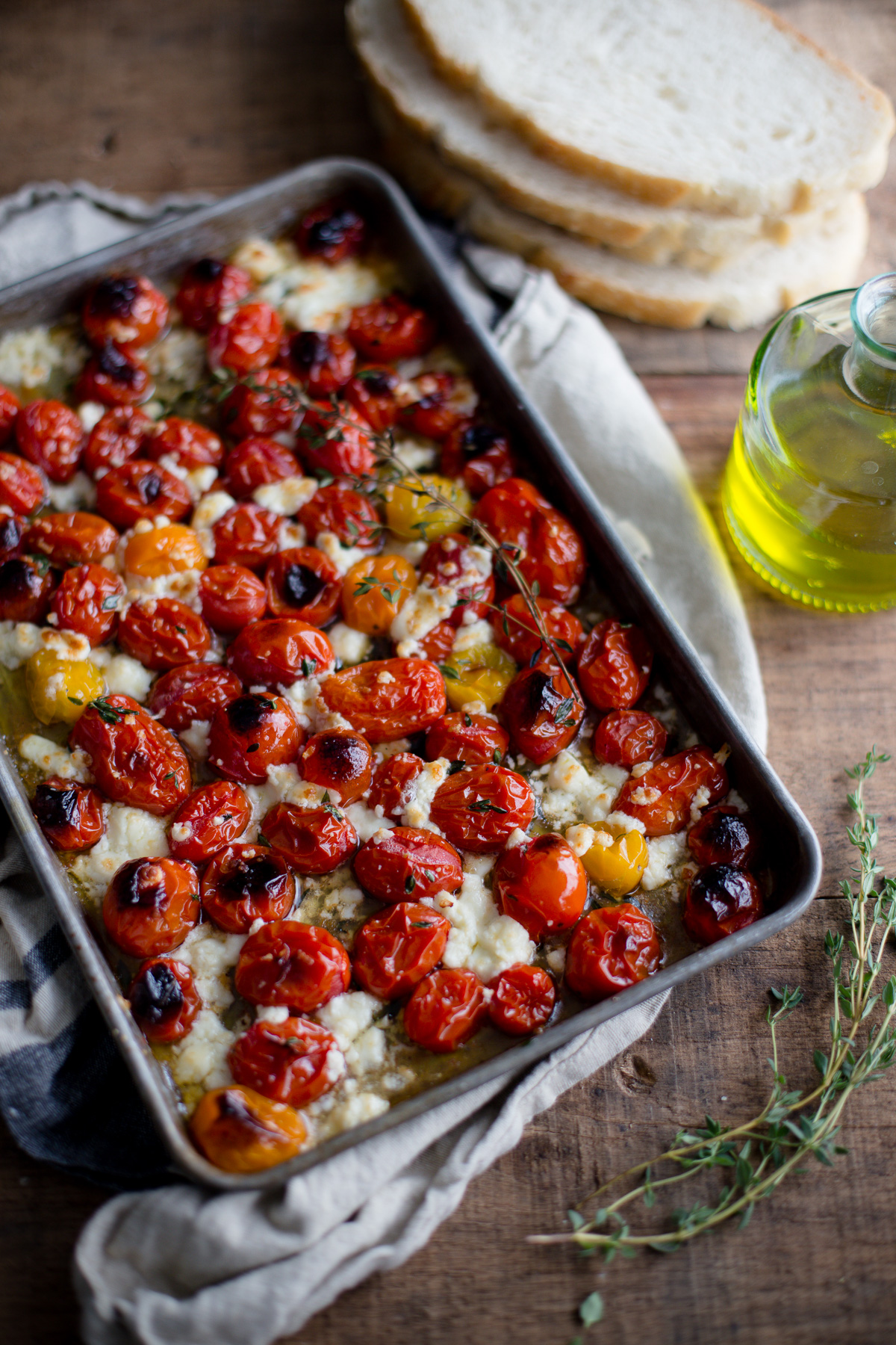 Roasted Tomatoes with Thyme and Feta - Taming of the Spoon