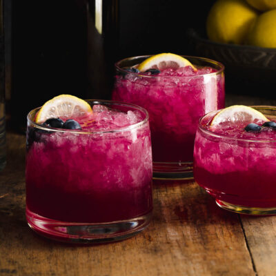 Three glasses of gin cocktail.