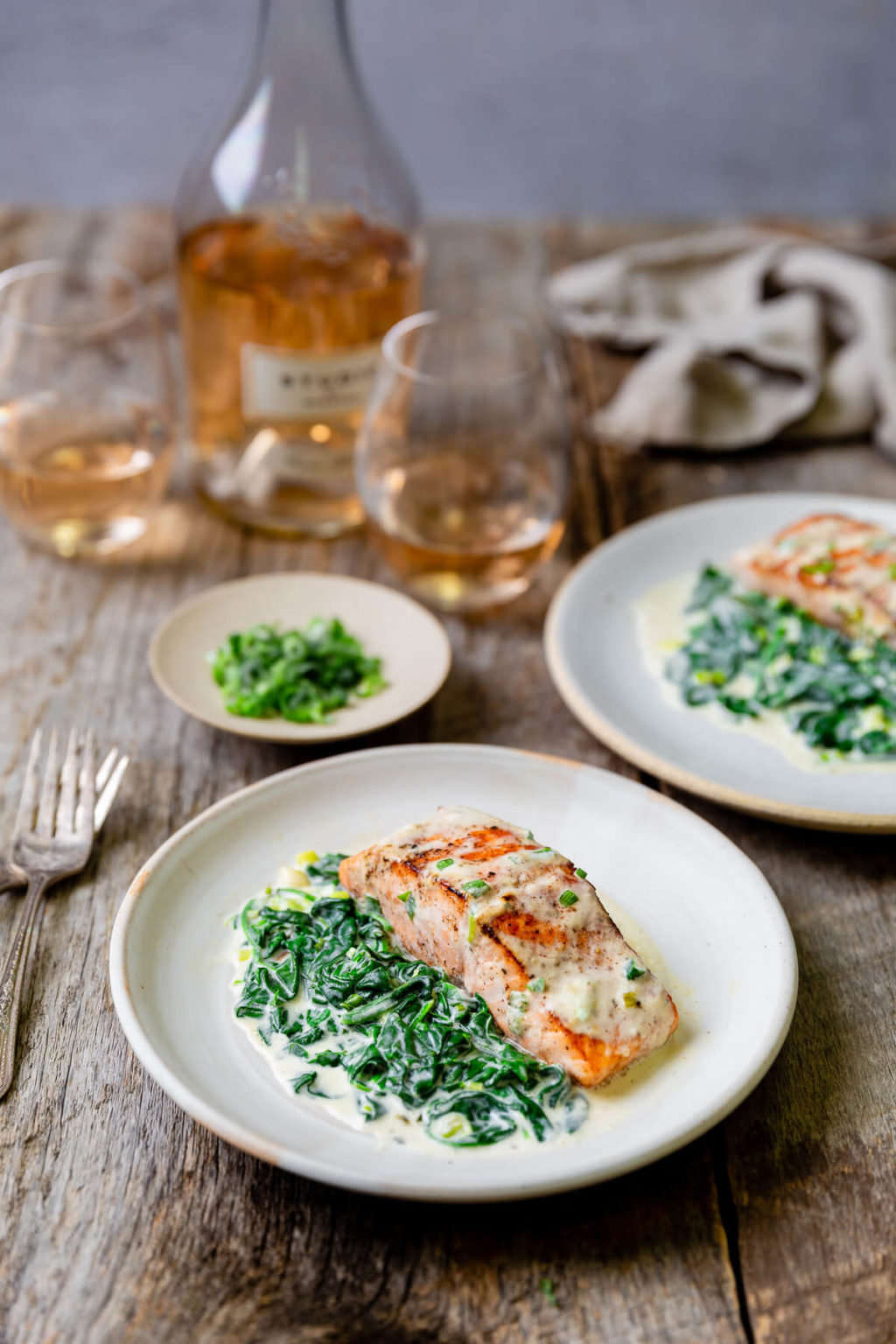 One Pan Creamy Salmon and Spinach - Taming of the Spoon