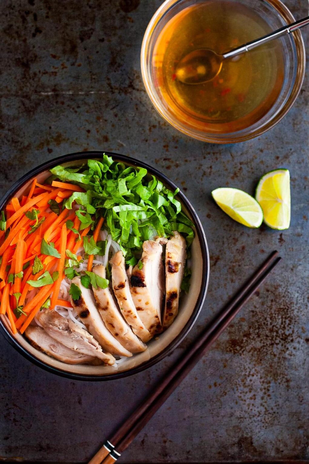 Vietnamese Grilled Chicken with Rice Vermicelli Noodles Taming of the