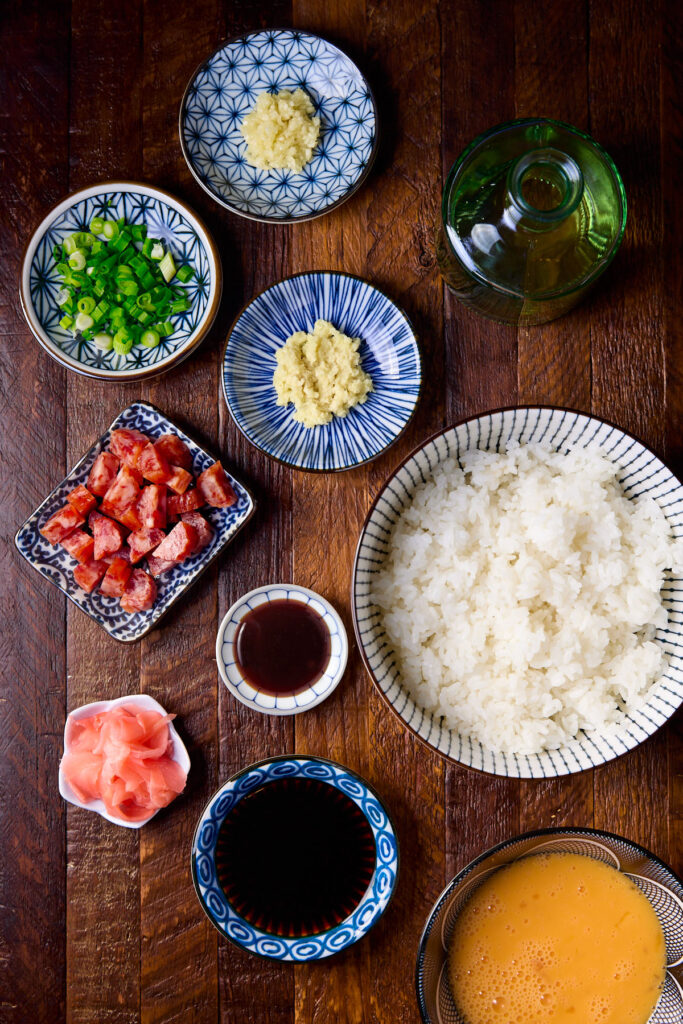 Tuffle Brown Rice Truffle Fried Rice with Chinese Sausage - Taming of the Spoon