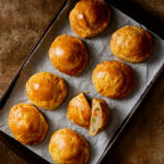 Paté chaud on a baking sheet.